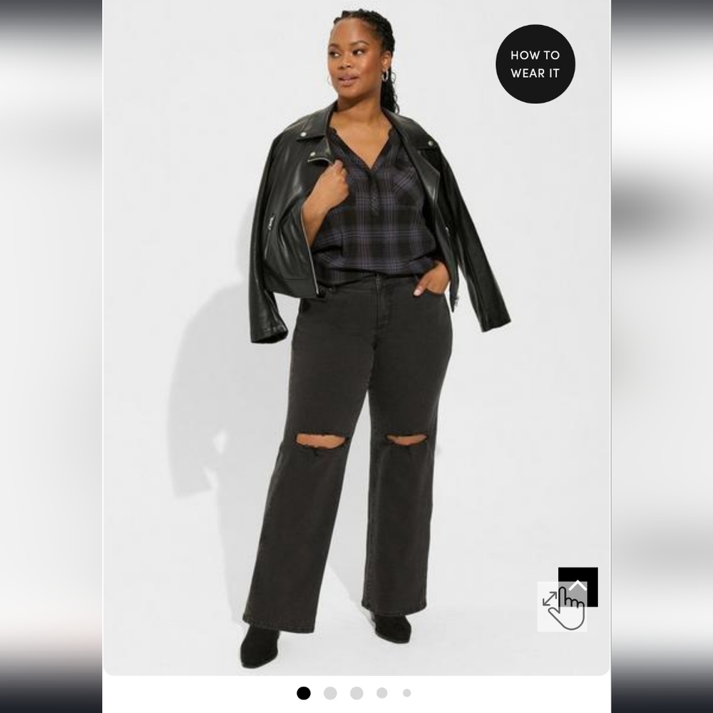 Torrid Black Distressed Flare Jeans